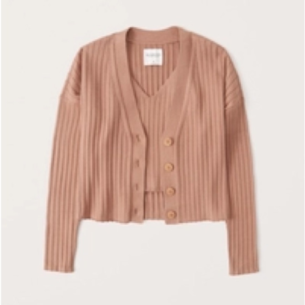 Abercrombie & Fitch LuxeLoft Ribbed Tank and Cardigan Set